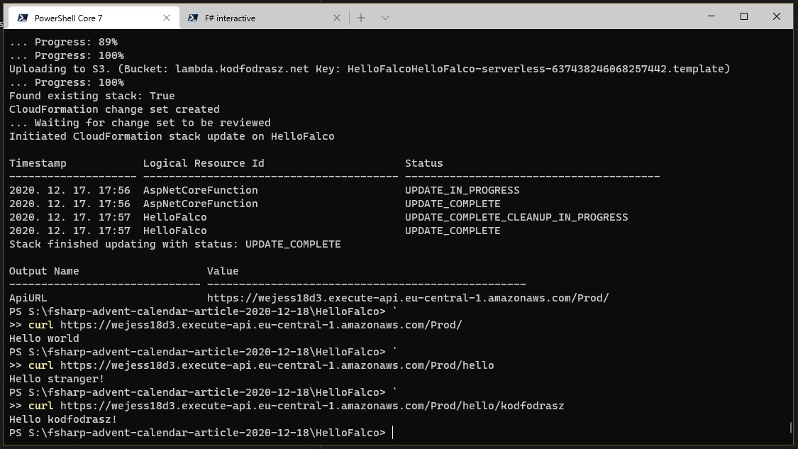 Falco responding successfully from AWS Lambda